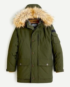 J. Crew Nordic Parka with PrimaLoft Mens Large Dark Green NWT $498 AD603 XL - Picture 1 of 2
