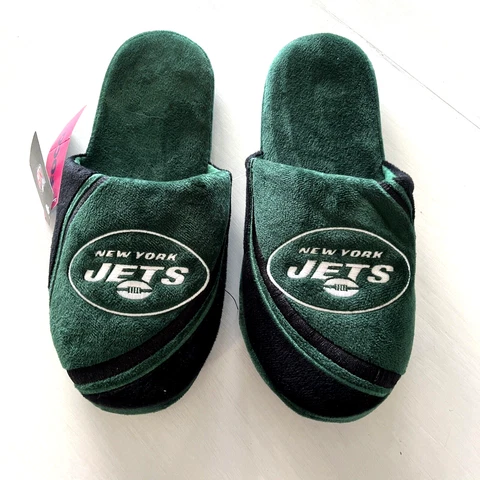 NWT Foco New York Jet NFL Logo Plush Men’s Large Slippers Cover