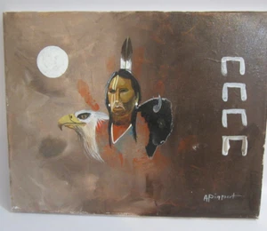 Algie Piapot (1943-2017) Indianer Original Ölgemälde auf Leinwand signiert - Bild 1 von 8