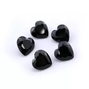 20 Pcs AAA Natural Black Spinal 4mm Heart Shape Faceted Cut Loose Gemstone - Picture 1 of 6