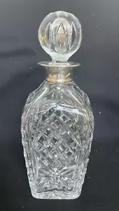 Decantador Roberts & Dore London 1970 corte cristal plateado montado - Imagen 1 de 5