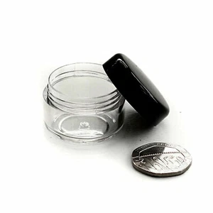 50 x 5 ml - 5 grammi coperchio nero artigianato vite superiore vaso balsamo labbra glitter ecc JdB50 - Foto 1 di 2