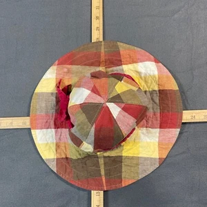 San Diego Hat Company Kids Youth 5-7 Years Plaid Sun Wide Brim Red Yellow White - Picture 1 of 7