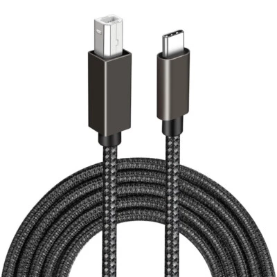 Braided USB Type-C to Type-B 2.0 High Speed Printer Cable For Epson HP Brother - Image 1 of 4