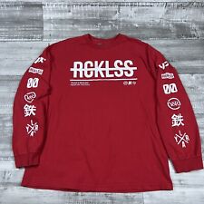 Young & Reckless Shirt Adult Extra Large Red Long Sleeve Crew Neck Streetwear