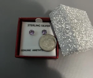 Brand New Genuine Amethyst Earrings - Picture 1 of 5