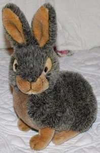 ✅10" Dan Dee Brown Gray Easter Bunny Rabbit Fuzzy Plush Realistic Stuffed Animal - Picture 1 of 6
