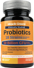 Powerful 50 Billion CFU Probiotics - 18 Strains, Stomach Acid Resistant, Shelf S