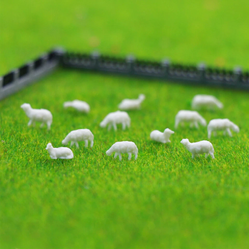 100pcs Échelle N 1:150 Modèle de Mouton Blanc Animaux de la Ferme Non Peints - Photo 1/4