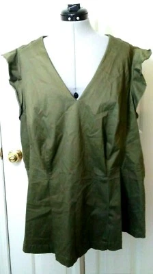 ¡Nuevo! Top para mujer LANE BRYANT verde oliva cremallera trasera mezcla de algodón talla grande 28  Foto 1 de 4