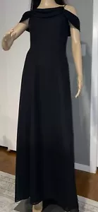 Women’s Betsy&Adam Black Off-The-Shoulder Formal Prom Evening Dress Gown Size 4 - Picture 1 of 10