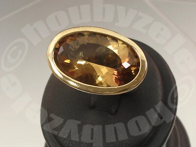 Anillo John Hardy Esterlina y 18K Padi Ovalado Miel Citrino Firma - Talla 6.75+ Foto 1 de 4