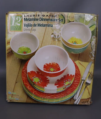 Laurie Gates - 12 Piece Melamine Dinnerware Set