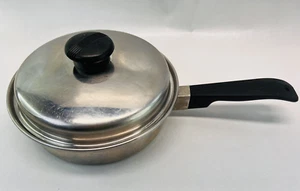 Vintage Kitchen Craft 3-Ply Stainless Steel 18-8 7 1/4" (8") Frying Pan with Lid - Picture 1 of 11
