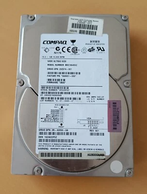 Hard disk Compaq 18.2GB WIDE ULTRA3 SCSI 10000 RPM 3,5" BD01864552 232574-001 HP - Immagine 1 di 2