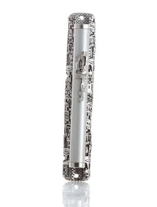 Estuche Mezuzá Plateado 12 cm Judaica Judía Jerusalén Diseño Israel - Imagen 1 de 6