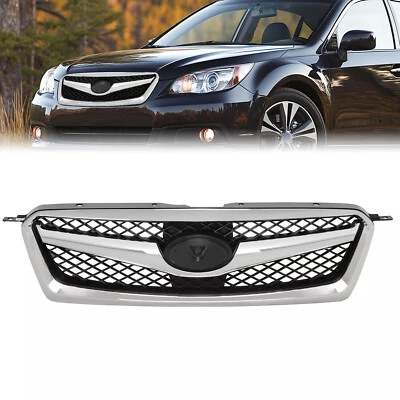 Conjunto de rejilla de parachoques delantero cromado negro para Subaru Legacy Sedán 2010 2011 2012 Foto 1 de 4