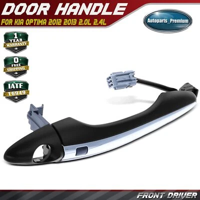 Manija de puerta exterior izquierda del conductor delantero negro y cromado para Kia Optima 2012 2013 Foto 1 de 4