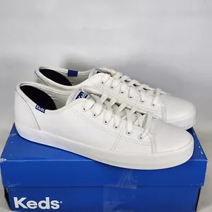 Size 8.5 - KEDS Kickstart Leather - White / Blue - Womens - Picture 1 of 7