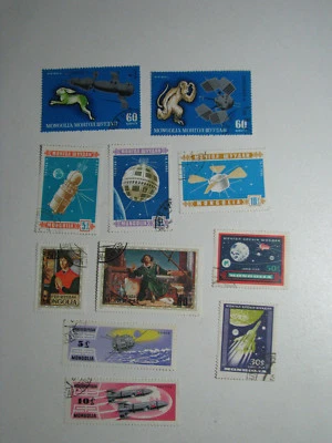 11 Stamps Mongolia Mongol Shuudan Cosmos Space Exploration Program Copernicus - Image 1 of 2