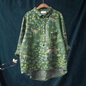 Shirt Women's Casual Long Sleeve, Animal Print Hawaiian Long Sleeve Shirt - Picture 1 of 57