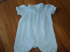 RALPH LAUREN Size 9 MONTH ROMPER 1 PIECE OUTFIT POLO HORSE SHORTS SPECIAL BABY - Picture 1 of 8