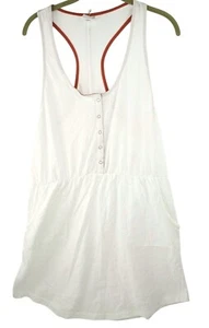 ORageous Mujer Talla XL Blanco Henley Corredor Tanque Traje de Baño Encubrimiento Nuevo con Etiquetas - Imagen 1 de 5