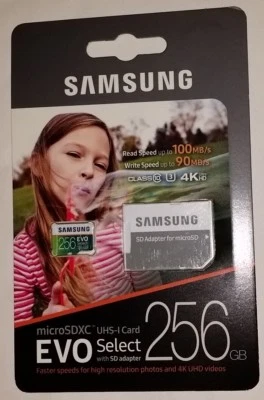 Authentic Samsung EVO Select 256GB MicroSDXC Memory Card (MB-ME256GA/AM) - Image 1 of 4