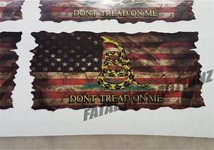Calcomanía adhesiva de vinilo bandera estadounidense Gadsden angustiada patriota de Estados Unidos Estados Unidos - Imagen 1 de 1