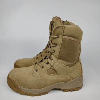 Botas tácticas 5.11 para hombre 9 Dark Coyote ATAC 2.0 8" Desert Side Cremallera Trabajo Foto 1 de 4