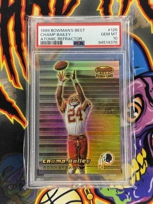 Bowmans Best Champ Bailey RC 1999 refractor atómico (93/100) PSA 10 (POP 7) Foto 1 de 3