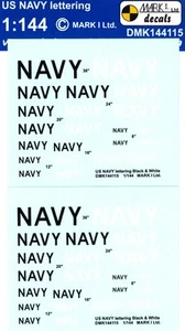 Mark I Decals 1/144 BLACK & WHITE U.S. NAVY LETTERING - Bild 1 von 1