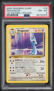 Italian Dragonair 1st Edition Base Set 18/102 2000 Pokemon Game Card PSA 8 - Picture 1 of 2