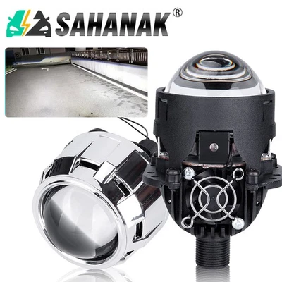 2.5" Bi LED Projector Lens Hi/Lo Beam 110W Car LED Headlights Retrofit Universal - Image 1 of 4