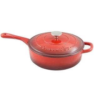 Crock-Pot Artisan Cast Iron 3.5 qt. Deep Saute Pan with Self-Basting Lid Scarlet - Picture 1 of 2