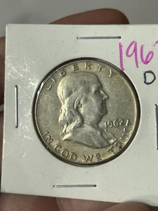 1962 D Franklin Half Dollar - 90% Silber - getönt (Artikel 10) - Bild 1 von 4