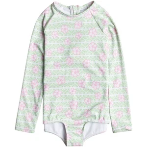Roxy Kids Hibiline UPF 50+ UV Protect Surf Swim Beach Top Short Sleeve Rashguard - Picture 1 of 2