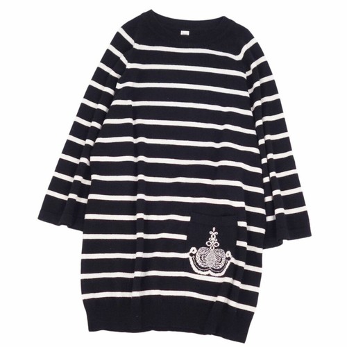 HERMÈS Hermes 20SS maglia maglione abito bordo 100% cashmere top donna usato0