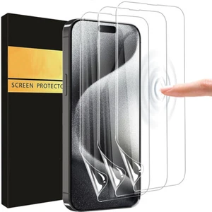 3PCS TPU Soft Hydrogel Screen Protector For iPhone 16 Pro 15 14 13 12 11 Pro Max - Picture 1 of 8