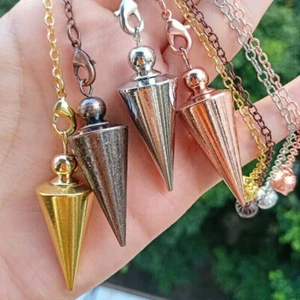 Metal Dowsing Divination Pendulum Cone Pendant Spiritual Pendule - Picture 1 of 10