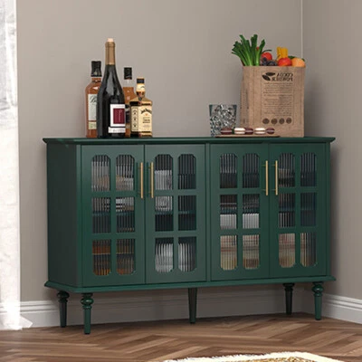 Accent Storage Cabinet with Glass Doors Decorative Cabinet Buffet & Sideboard US - Image 1 of 4