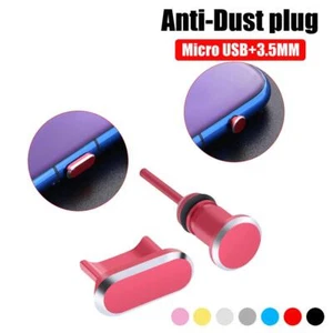 Port Cover Earphone port for Android Phone 3.5mm jack Micro USB Metal Dust Plug - Photo 1 sur 17