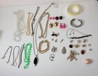 Vintage Costume Jewellery Job Lot Earrings Necklaces Charms Beads 