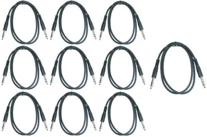 10 x ADAM HALL 0,9 m Klinkekabel Patchkabel Sereo TRS schwarz Klinke Audio Kabel - Picture 1 of 4