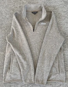 Eddie Bauer Mens Size L Brown/Beige/Tan 1/4 Zip Sweater - Picture 1 of 6
