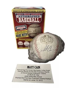 Matt Cain Autographed Signed 2012 World Series Baseball Tristar Authenticated - Picture 1 of 2