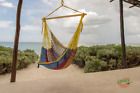Mayan Legacy Extra Large Outdoor Cotton Mexican Hammock Chair In Confeti Colour