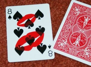 Lip Print Card (RED back, routine #2) --memorable, funny card revelation TMGS - Bild 1 von 1