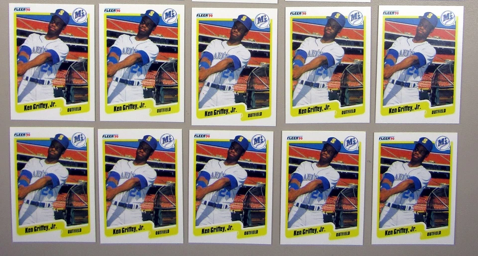 Lote de cartões de beisebol 1990 Fleer #513 Ken Griffey Jr Mariners 10ct 0701H - Imagem 1 de 1