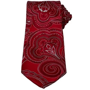 Donald J Trump Signature Collection Necktie Silk Red Paisley Floral Power Tie - Picture 1 of 6